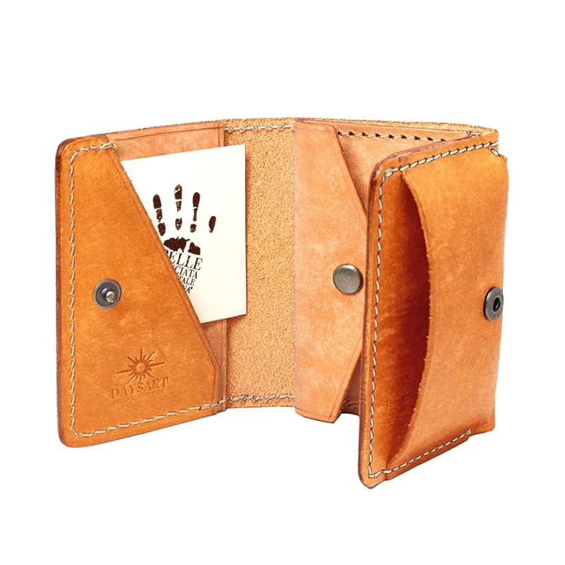 

[Days Art] wallet men s genuine leather tri-fold italian leather 10 cards light present compact With coin purse Comes in gift box