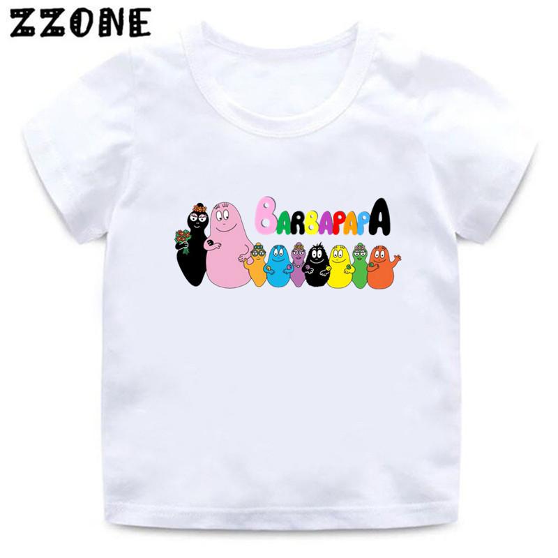 Hot Sale Cute Barbapapa Print Cartoon Kids TShirts Girls Clothes Baby Boys Short Sleeve T shirt Summer Children Topsooo5162