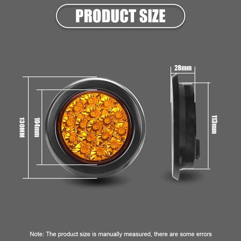 12V 24V Round 4 inch 16 LED Tail Lights Waterproof Brake Turn Signal Reversing Light For Truck Trailer Tractor Lorry Campers Van