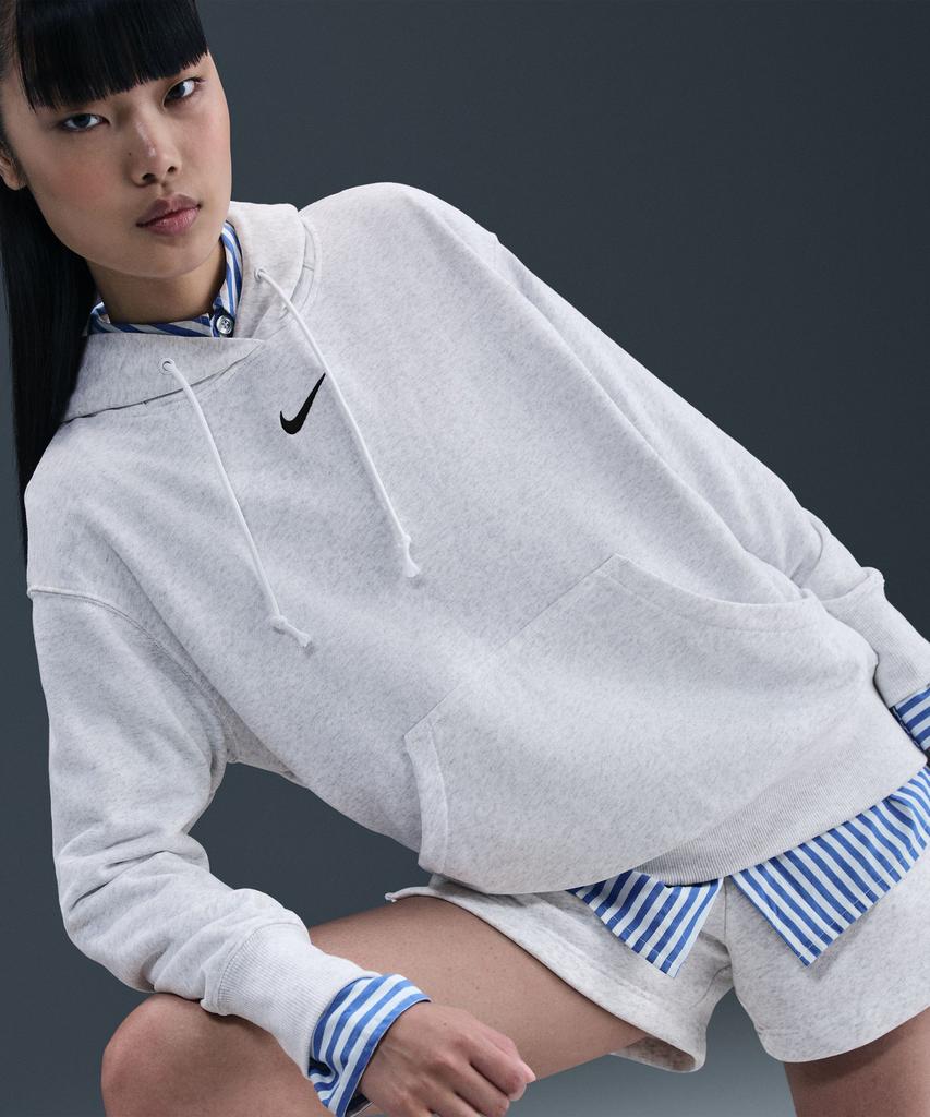 Sportswear Phoenix Fleece Oversized Pullover Hoodie - Birch Heather: Black / Fz7197-051