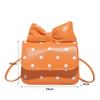 Fashion Versatile Women Mini Shoulder Bag PU Leather Polka Dot Print Underarm Bag Bow Design Crossbody Bag