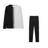 2025 Autumn Winter Women's Maze Print Two Piece Set, Color Block Loose Fit Long Sleeve Top With Pants, Casual Lounge Wear Coord Outfit