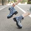 Lace-up Platform British Style Short Boots Women's Autumn Thick Heel Large Size Cowboy Boots 43