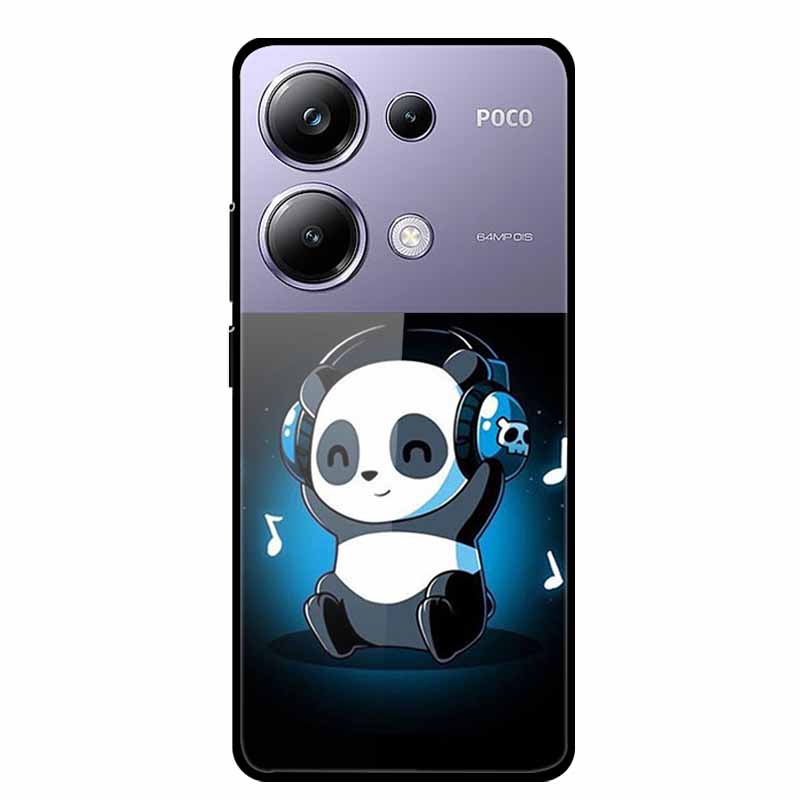 Painting Cover For Poco M6 Pro GlassTempered Glass Case Hard Back Shield for Xiaomi Poco M 6 Pro 6.67" Colourful Phone Fundas