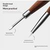 Dual Head Nail Art Flower Painting Brush Silicone Carving Pen Wooden Grip for Manicure Salon Home