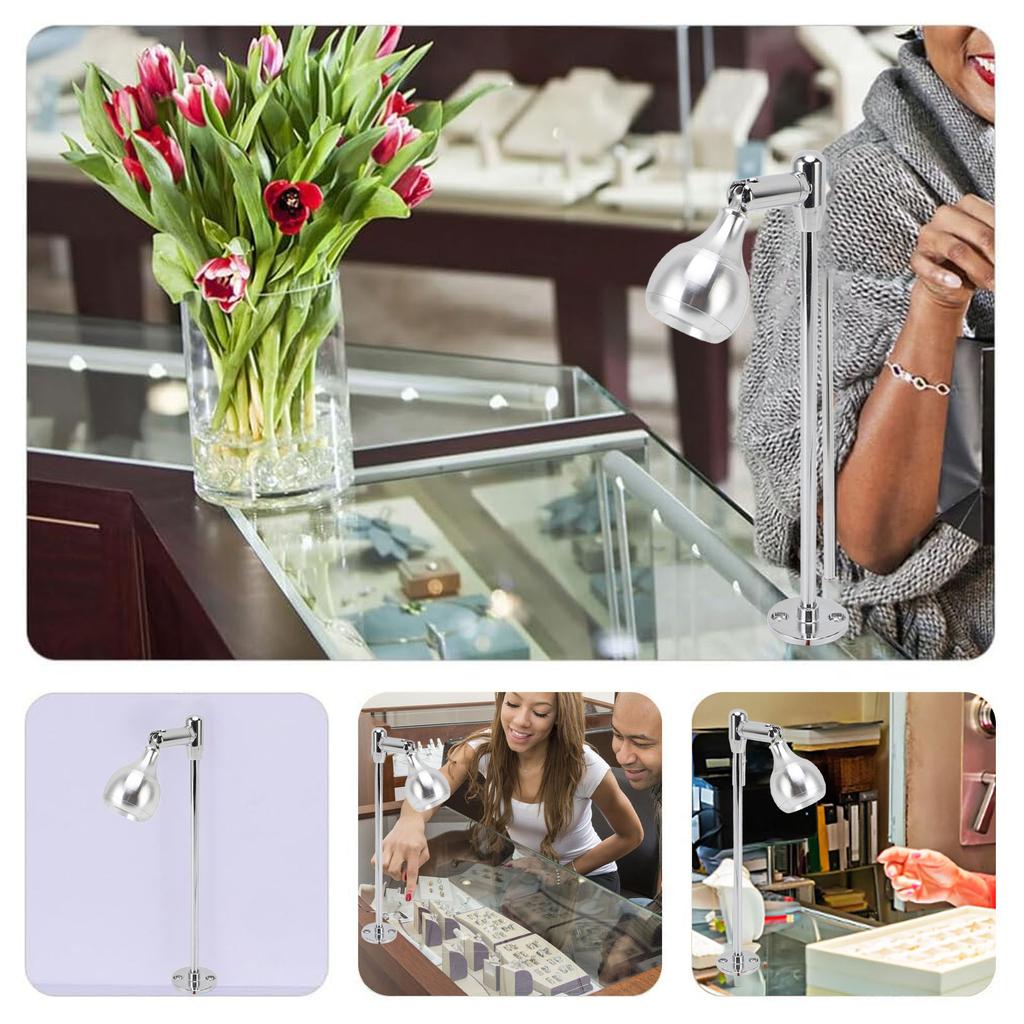 LED Schrankstrahler Aluminium Verstellbar Augenschonend Stehend Schmuckvitrine Ausstellungsbeleuchtung Leuchte für Innen