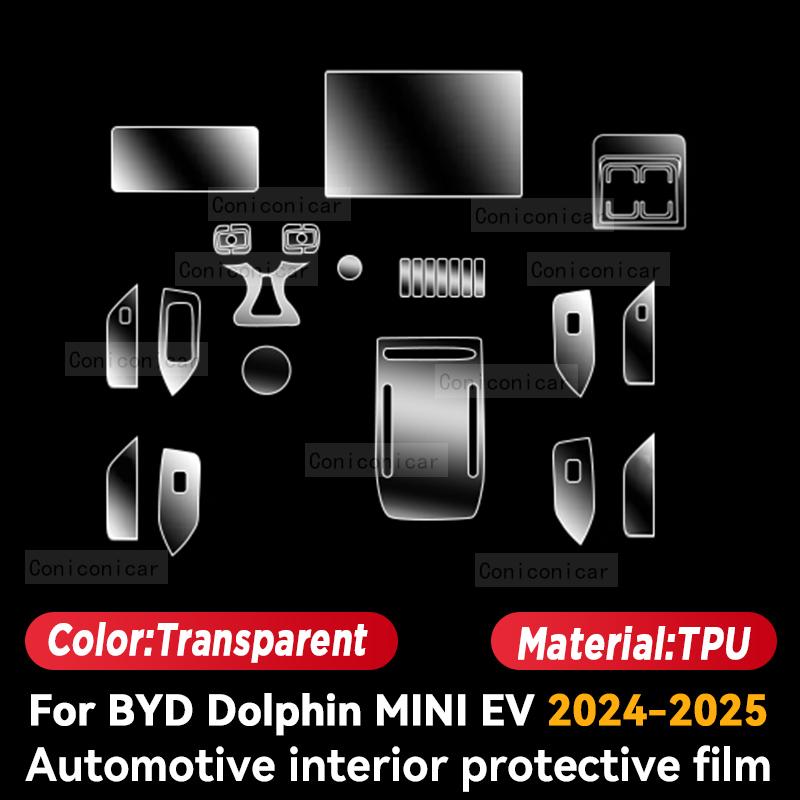 For BYD Dolphin MINI EV 2024 2025 Car Interior Center Console Screen Protective Film Anti-scratch Repair Sticker Accessories