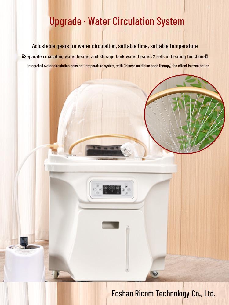 CNC Constant Temperature Shampoo Basin with Integrated Storage Tank and Steaming Hair Care Device