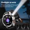 New Sport Smart Watch Men 1.46" AMOLED Screen LED 10ATM Waterproof Flashlight 515mAh Battery Heart rate BT Call Smartwatch