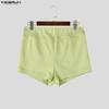 INCERUN Mens High Waist Yoga Shorts Fake Two Piece Design Layer Slim Fit Athletic Short Pants