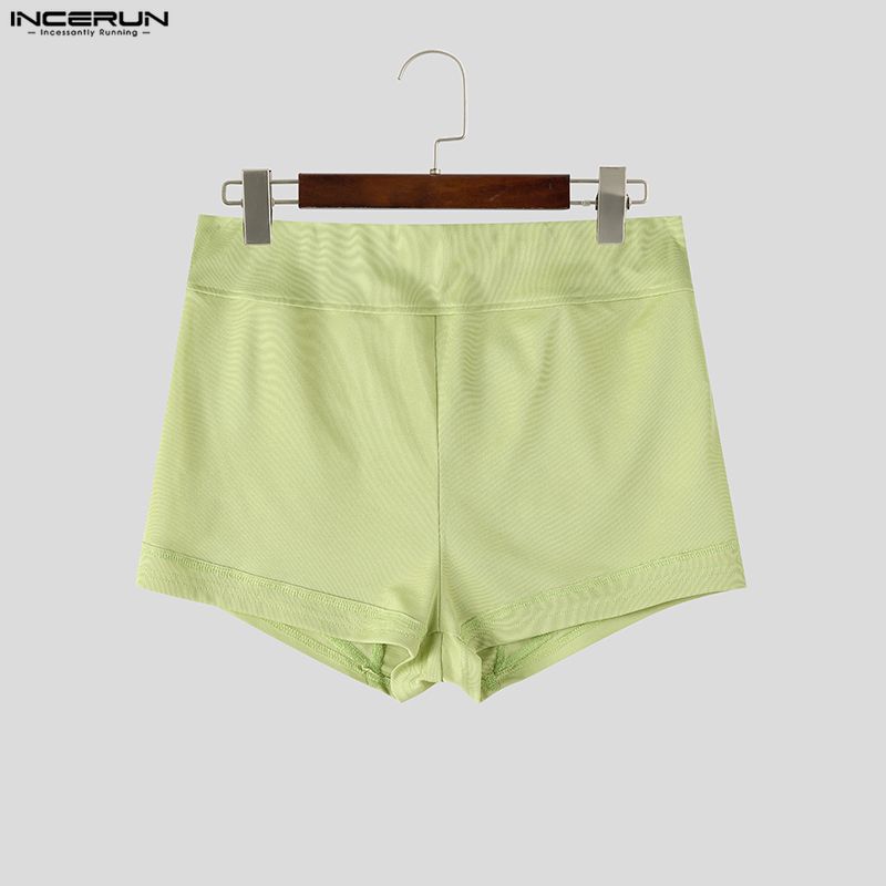 INCERUN Mens High Waist Yoga Shorts Fake Two Piece Design Layer Slim Fit Athletic Short Pants