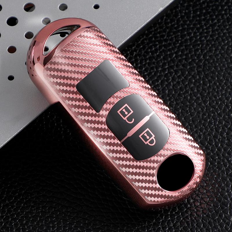 Soft Carbon Fiber TPU Remote Car Key Fob Cover Case Protective Shell Holder for Mazda 2 3 5 6 Axela Atenza CX3 CX5 CX7 CX9