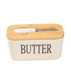 Large Capacity Ceramic Butter Dish with Sealed Lid and Knife