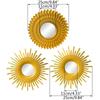 3 peças de espelhos dourados para decoração de parede, casa, quarto, banheiro, ornamento pendurado, suprimentos de artesanato, espelho decorativo de girassol dourado