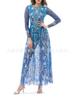 Russian Women's One-Piece Swimsuit with Mesh Sun Protection and Long Gauze Skirt