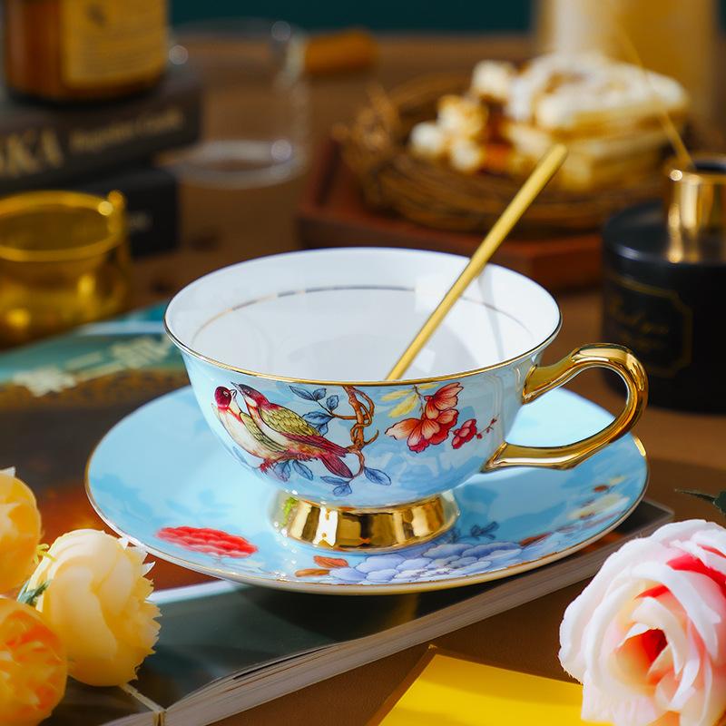 Kaffeetasse und Untertasse aus Bone China Keramik, Vintage englisches Nachmittagstee-Set, Geschenkbox-Set, Hochzeitsgeschenk