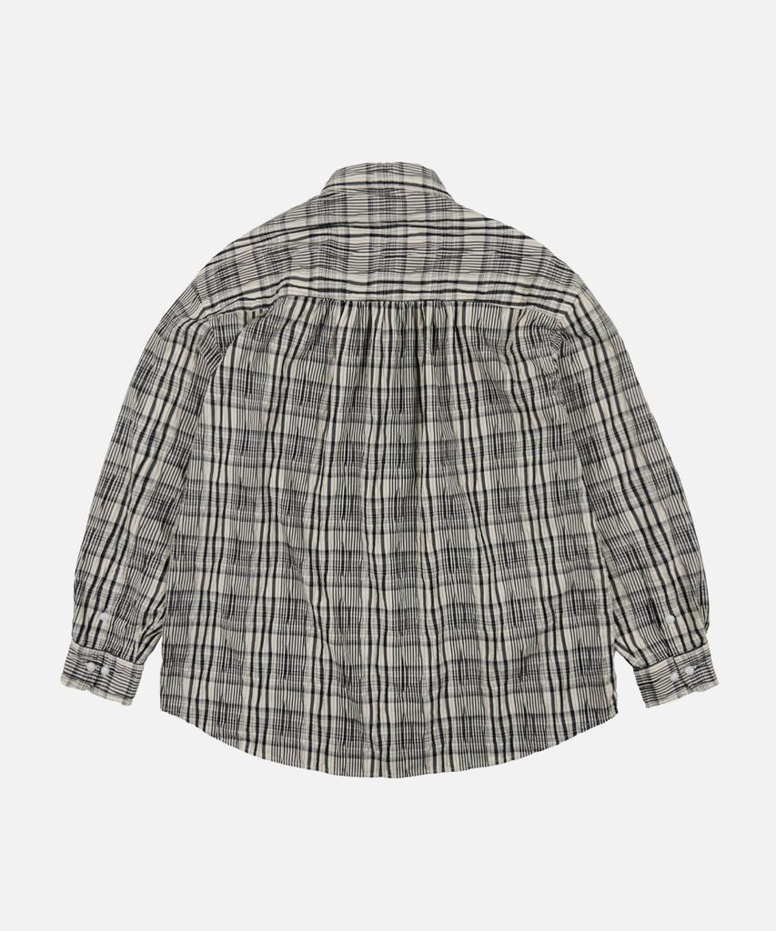 FRIZMWORKS Gathered Check Shirt _ Black