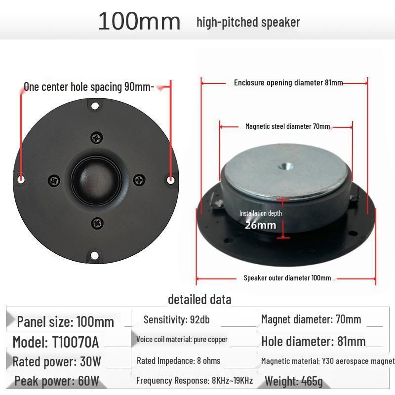 4-inch 100mm Silk Dome Tweeter: 25-core Speaker for Southeast Asia