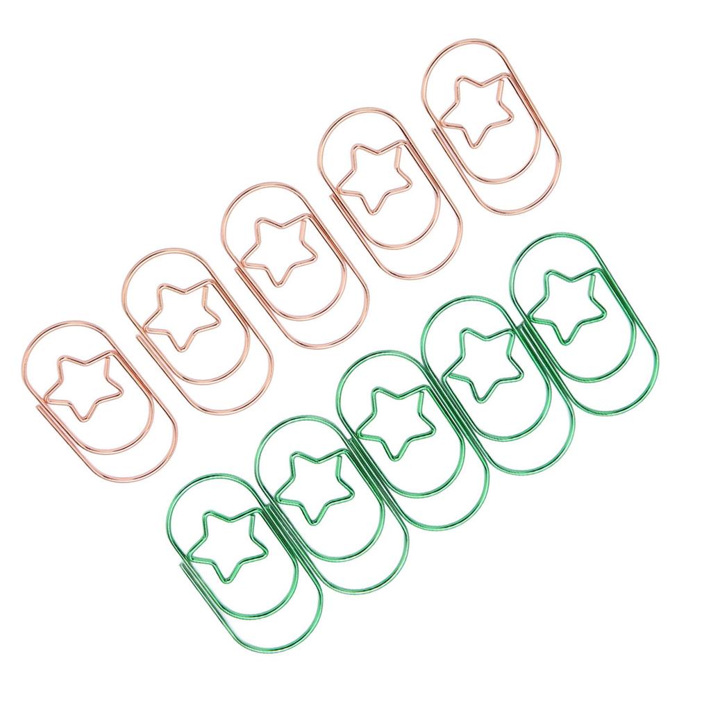 40PCS Star Paper Clips Bright Color Rust Proof Coating Portable Lightweight for Office Home
