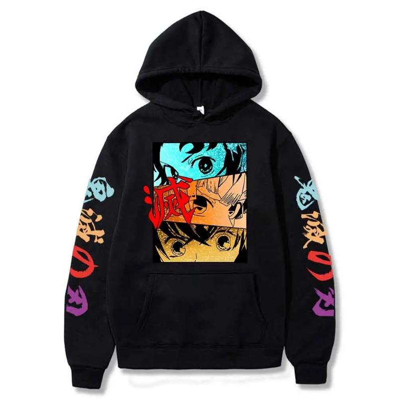 

Harajuku Demon Slayer Plus Size Hoodie Kamado Nezuko Graphic Print Women Hoodies Long Sleeve Fashion Women Streetwear XL