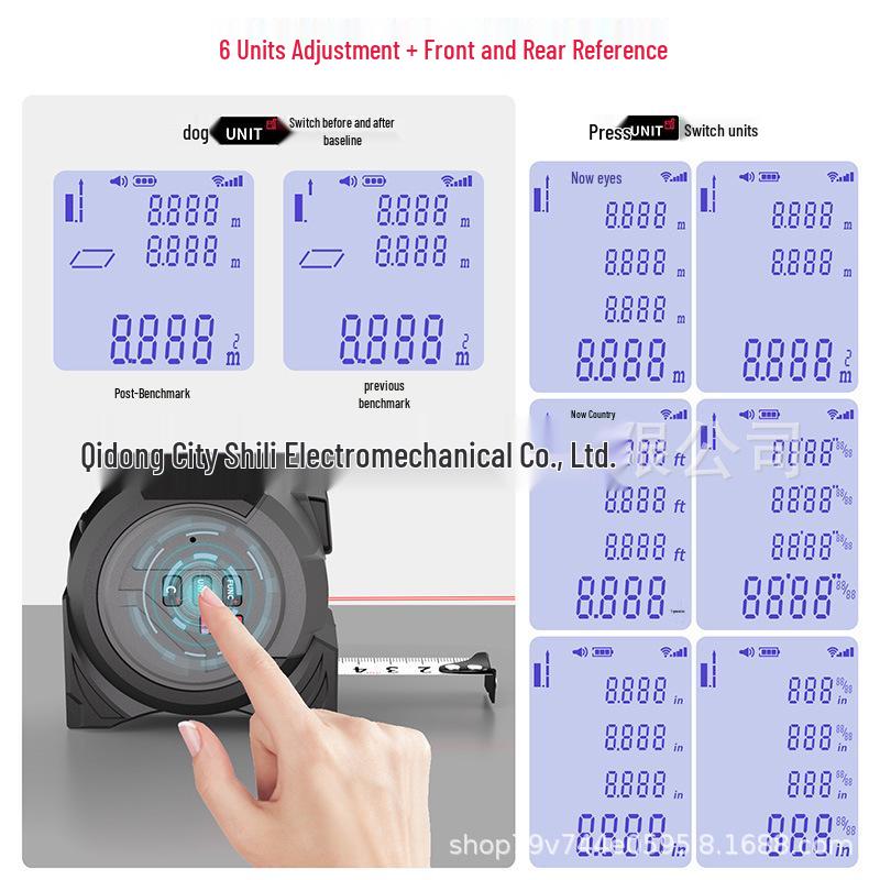 Three-in-One High Precision Laser Tape Measure with Cross Line and Infrared Distance Meter (40m/60m)