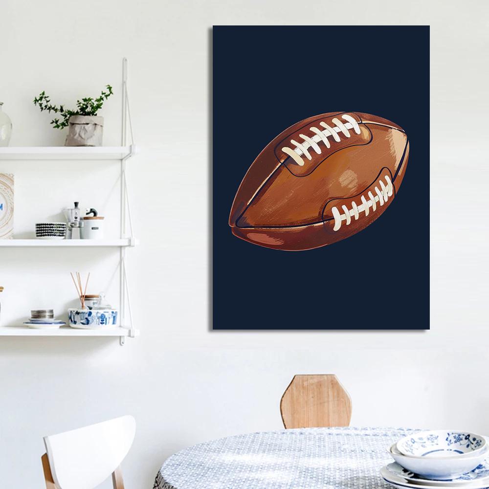 Cartoon Sports Football Basketball Rugby Boxing Glove Poster Canvas Painting Nursery Wall Art Print Picture Kid Room Home Decor