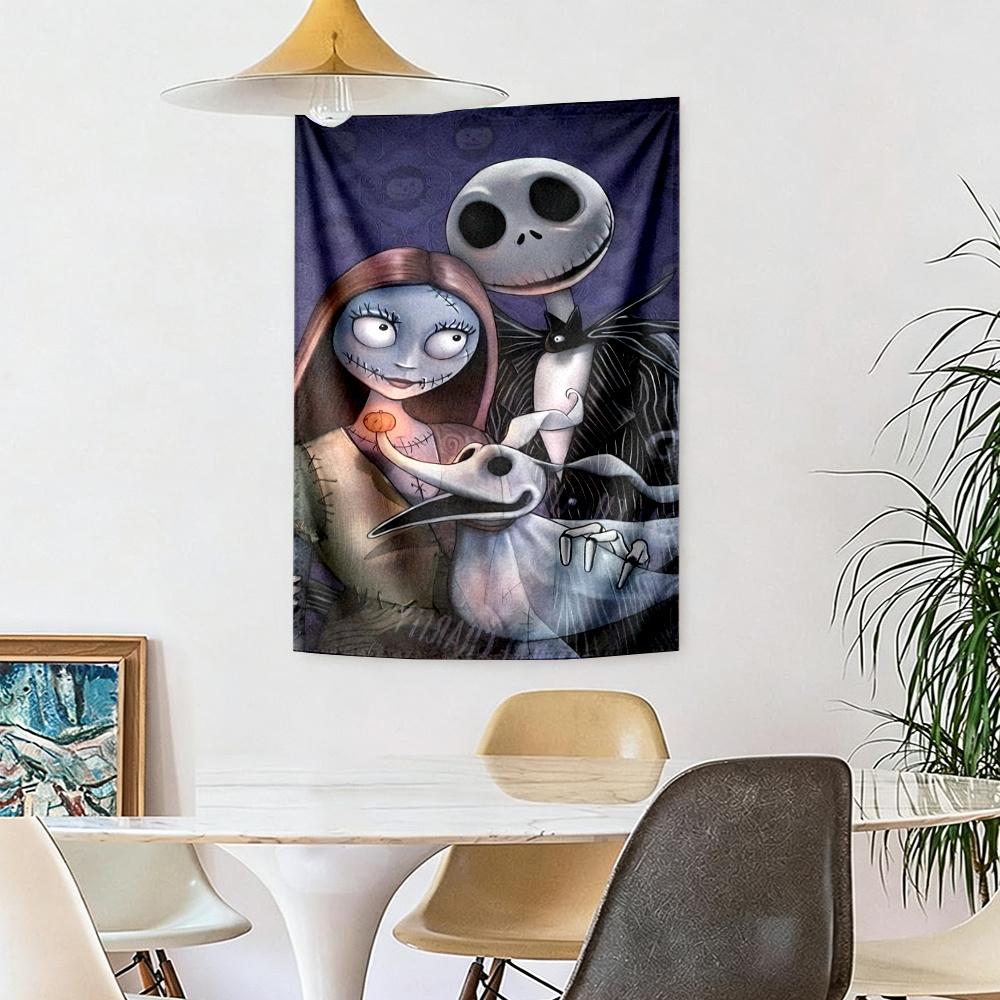 Jack Skellington Vintage Tapestry Nordic Minimal Made For Living Room Balcony Studio Wall All Season Exotic Pattern Gift For Friends Family