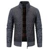 Good Autumn and Winter Men's Casual Stand Collar Sweater Jacket Versatile Plus Velvet Warm Knitted Jacket