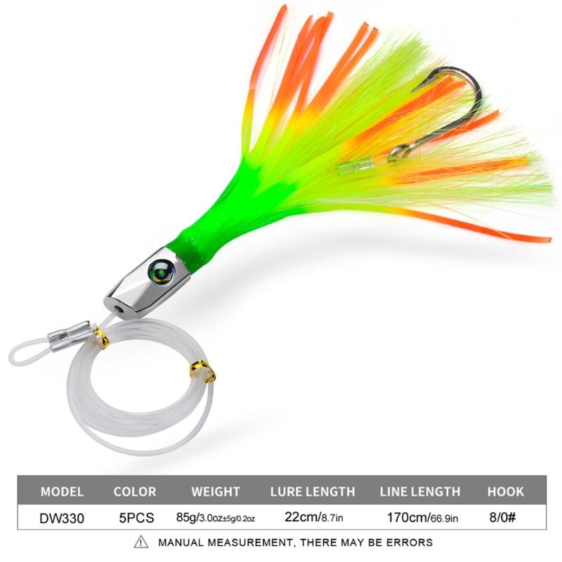 Squid Skirt Trolling Lures Saltwater Octopuses Baits Metal Head Octopuses Squid Skirt Baits Squid Skirt Trolling Lures