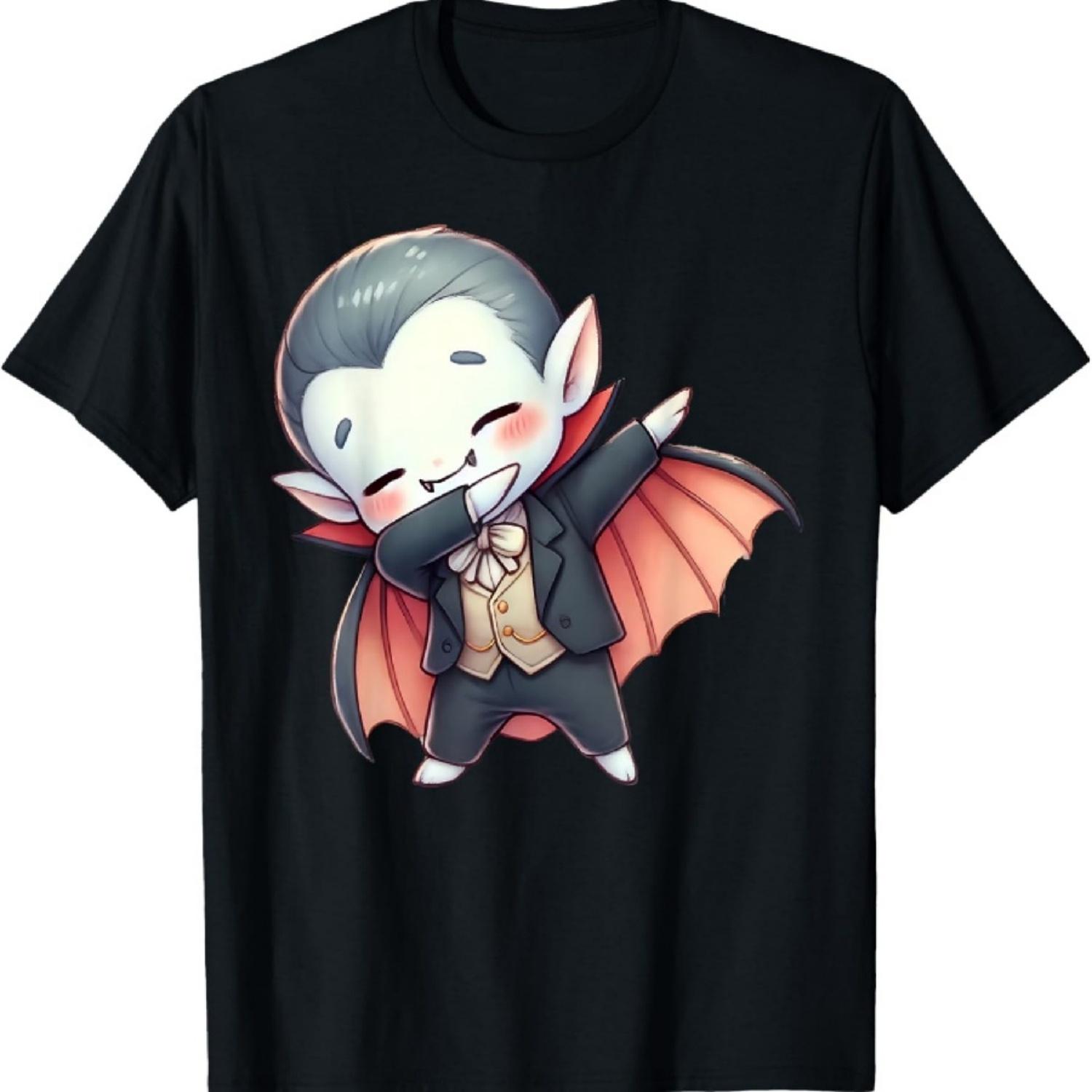 Cute Dracula dancing Dabbing halloween Boy Girl Kids T-Shirt XXXXXL чёрный
