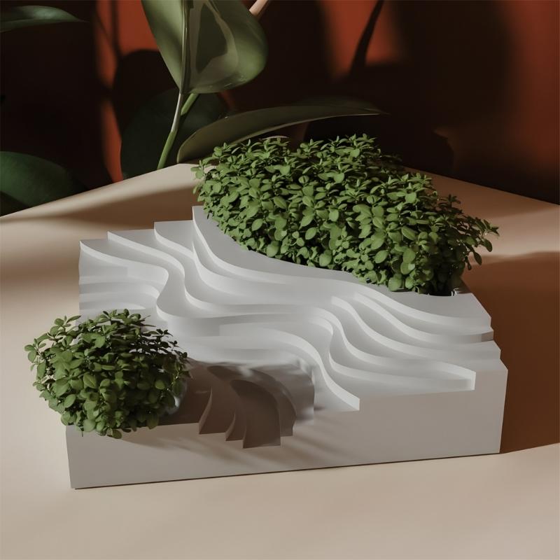 Food Grade Silicone Terraced Landscape Mold Silicone Planter Mold For Succulent Arrangements Soap Candle Making