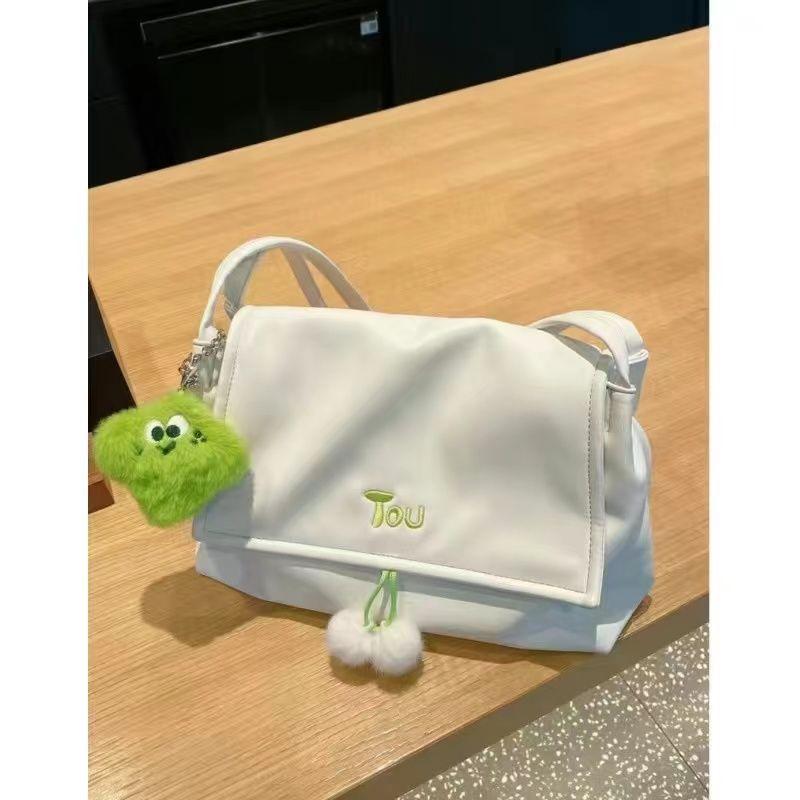 

Универсальная сумка-тоут большой вместимости, женская повседневная сумка через плечо для учебы, модная повседневная сумочка spot + fast delivery. белый