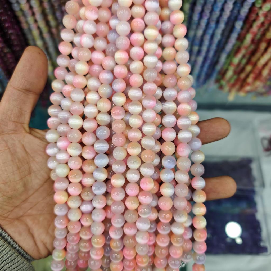 10mm Cat's Eye Stone Beads: Single, Double, Triple Color Options for DIY Jewelry Accessories.