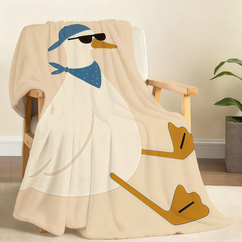 Cute duck goose animals Blanket For Soft Throw Blanket for Picnic Bed Sofa Home Bedroom Cozy Warm Comfortable