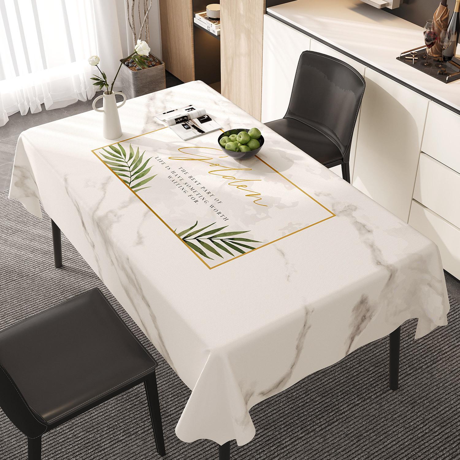 Nordische Stijl Tafelkleed Marmerpatroon Waterdicht Oliebestendig Nieuw Licht Luxe Premium Wasvrij Hittebestendig Eettafelkleed 80x120cm