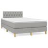 Vidaxl Letto Continentale Con Materasso, Grigio Chiaro, 120X190 Cm Tessuto