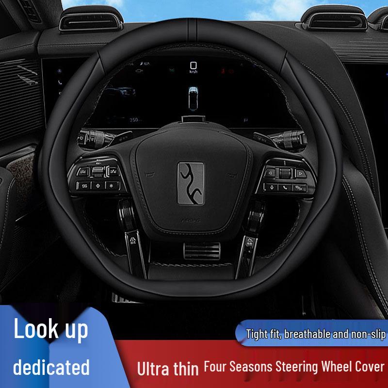 BYD Yangwang U8/U9 2024 Ultra-thin Genuine Leather Steering Wheel Cover, Anti-slip, All-Season