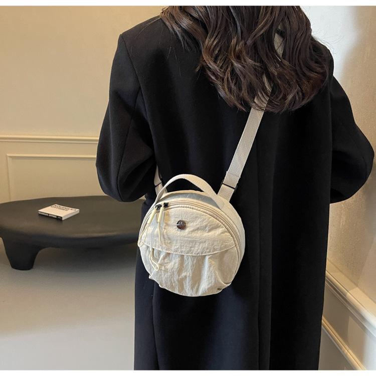 New High-value Foreign-style Durable Small Round Bag Versatile Light Commuting Small Backpack Diagonal Span Shoulder Handbag