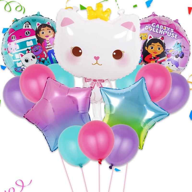 Dollhouse Gabbys Balloons Kids Birthday Party Supplies Animal Decor Cat