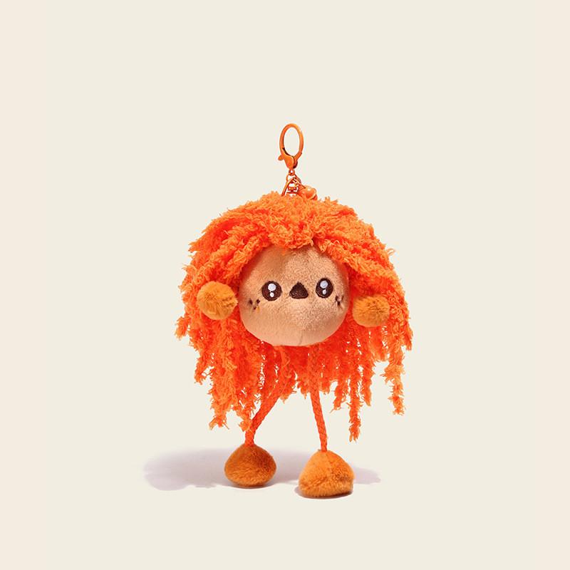 

Plush Colorful Adorable Keychain Featuring Curly Potato Girl Cute Cartoon Style оранжевый