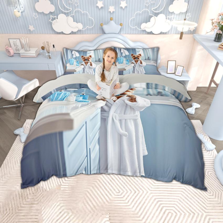 

Одеяло Homewish Смешная Кошка Собака Для Детей Мальчиков Девочек Милый Набор Постельного Белья с Животными Кавайный Набор с Животными Comforter (quilt)-EU Single(135*200cm)3pcs