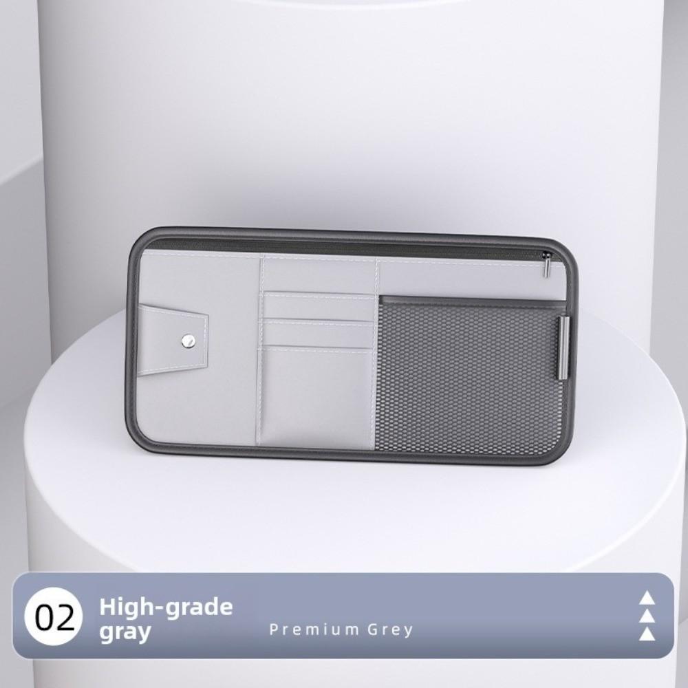 Mesh Car Sun Visor Organizer Large Capacity Cards Holder Space Saving Sunglasses Clip  Car Interior