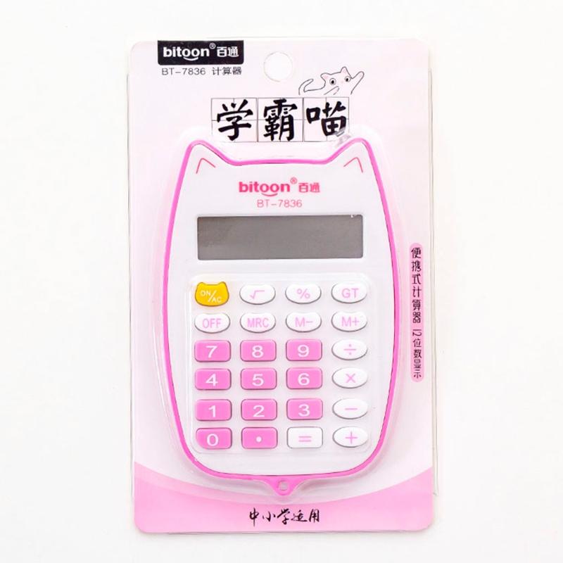 Cartoon Digital Calculator Mini Desktop Calculator with a Bright LED Display Handheld Desktop Calculator for Office Kid