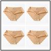 4-balení bezešvých dámských kalhotek středního pasu plus size z ledového hedvábí - Sexy letní trojúhelníkový design