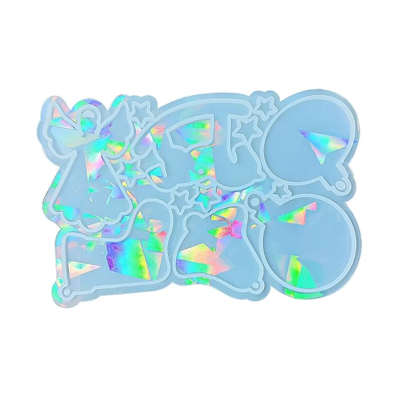 Light and Shadow Keychain Silicone Molds Christmas Pendant Holographic Earrings Mold DIY Ornament Mould Home Decorations
