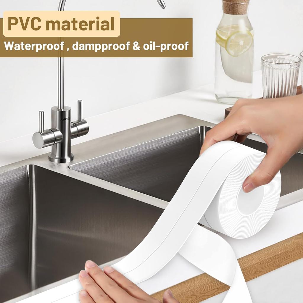 Anti mold tape Bath Kitchen Caulk Tape Sealant Strip PVC Self Adhesive Tub Wall Sealing Tape Caulk Sealer Strip Sealant Tape