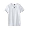 Men's Summer Casual Slim V-neck Cotton Short Sleeve T-Shirt Hundred Hawaii Men's Clothing Tops