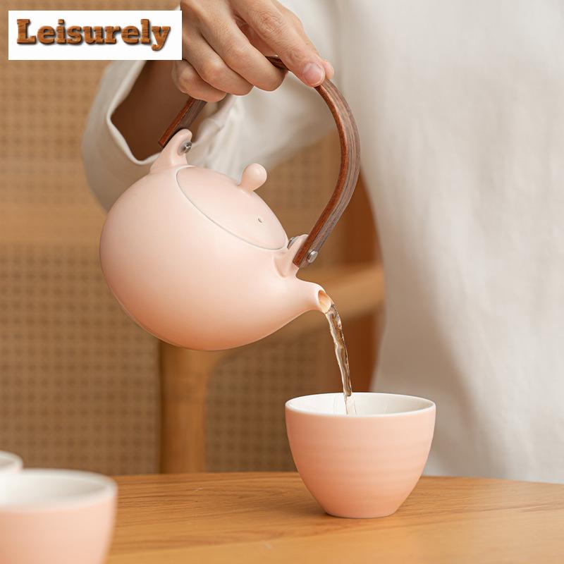 Yuecai Hebegriff Teegeschirr Komplettset Antikes Teezeremonie Set Haushalts Teekanne und Teetasse Set Teegeschirr Handwerk