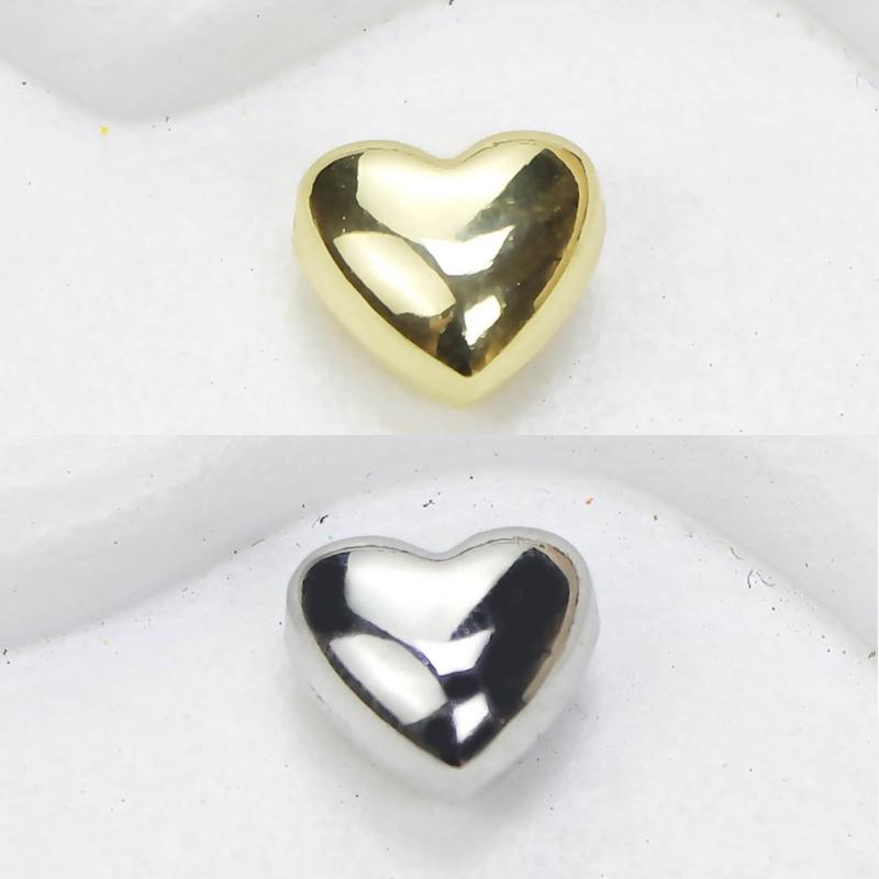 Metal Beads Big Heart Pendant 3D Heart Charm for Jewelry Making Charm DIY Gifts Bracelets Necklace Heart Bead with Hole