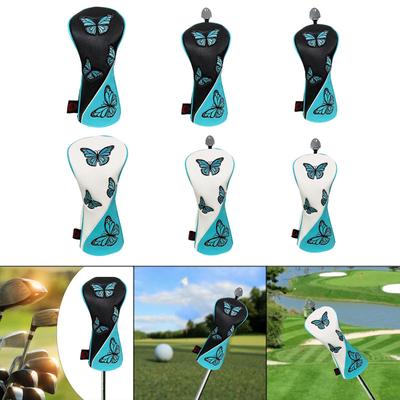 Golf Wood Headcover Protector Wear Resistant Butterfly Pattern PU Club Head
